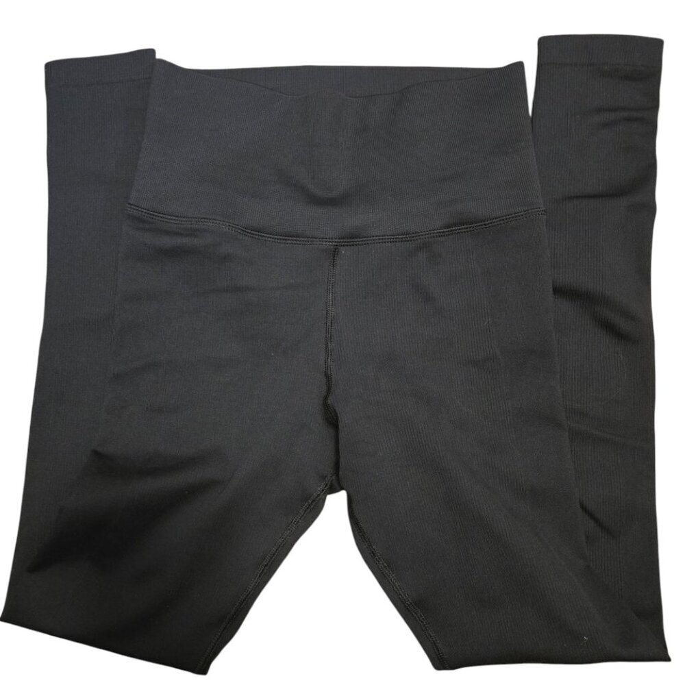 Athleta Black High Rise Ribbed Workout Leggings Contoured Acitvewear Women’s XS